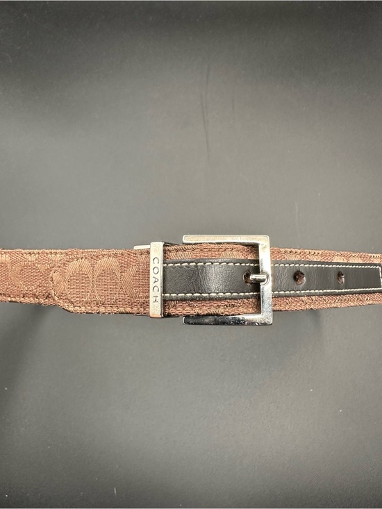 Coach Signature Jacquard Reversible Belt – Y2K Vintage, Brown/Black, Silver Buck main image 11
